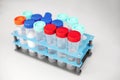 Science background pipette tips, test tubes Royalty Free Stock Photo