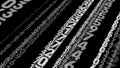 Algorithmic numerical code sequence on black background for data science and big data statistics and computational informational