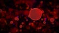 Science background with red abstract cells