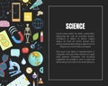 Science Banner Template with Laboratory Equipment and Space for Text, Scientific Research Vector Illustration Royalty Free Stock Photo