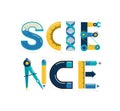 Science banner, typography and background Royalty Free Stock Photo