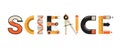 Science banner, typography and background