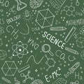 Science blackboard doodle seamless pattern Royalty Free Stock Photo