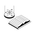 Science book icon creatively designed in isometric outline style Royalty Free Stock Photo