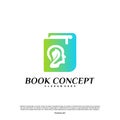 Science Book Logo concept. Nature People Learning Education Logo Design Template Vector. Icon Symbol Royalty Free Stock Photo