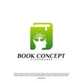 Science Book Logo concept. Nature People Learning Education Logo Design Template Vector. Icon Symbol Royalty Free Stock Photo