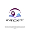 Science Book Logo concept. Nature People Learning Education Logo Design Template Vector. Icon Symbol Royalty Free Stock Photo