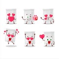 Science bottle cartoon character with love cute emoticon