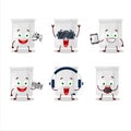 Science bottle cartoon character are playing games with various cute emoticons