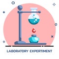 Science chemical experiment flat style