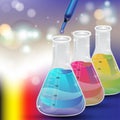 Science and chemical flask background Royalty Free Stock Photo