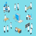 Science Chemical Pharmaceutical 3d Icons Set Isometric View. Vector