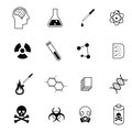 Science and chemistry icon set vector illustration Royalty Free Stock Photo