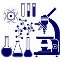 Science and chemistry icons set vector Royalty Free Stock Photo