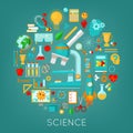 Science Chemistry and Physics Icons Set Education Concept Royalty Free Stock Photo