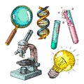 science chemistry set sketch hand drawn vector Royalty Free Stock Photo