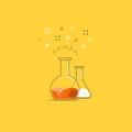 Science class, laboratory fun experiment icon and logo