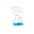 Science class, laboratory fun experiment icon and logo