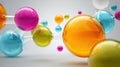 Science concept background, colorful molecules floating Royalty Free Stock Photo