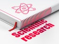 Science concept: book Molecule, Scientific Research on white background Royalty Free Stock Photo