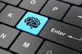 Science concept: Brain on computer keyboard background Royalty Free Stock Photo