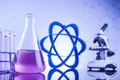 Science concept, Chemical laboratory glassware Royalty Free Stock Photo