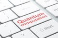 Science concept: Quantum Computation on computer keyboard background Royalty Free Stock Photo