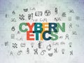 Science concept: Cybernetics on Digital Data Paper
