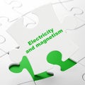 Science concept: Electricity And Magnetism on puzzle background
