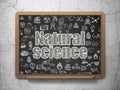 Science concept: Natural Science on School board background Royalty Free Stock Photo