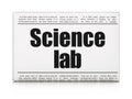 Science concept: newspaper headline Science Lab