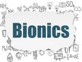 Science concept: Bionics on Torn Paper background