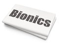 Science concept: Bionics on Blank Newspaper background