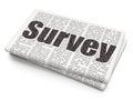 Science concept: Survey on Newspaper background