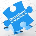 Science concept: Quantum Computation on puzzle background