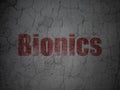 Science concept: Bionics on grunge wall background