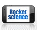 Science concept: Smartphone with Rocket Science on display Royalty Free Stock Photo