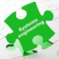 Science concept: Systems Engineering on puzzle background