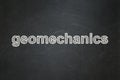 Science concept: Geomechanics on chalkboard background Royalty Free Stock Photo