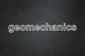 Science concept: Geomechanics on chalkboard background Royalty Free Stock Photo