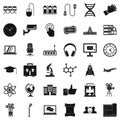Science conference icons set, simple style Royalty Free Stock Photo