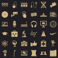 Science conference icons set, simple style Royalty Free Stock Photo