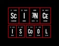 Science Is Cool - Periodic Table of Elements on black background in vector illustration Royalty Free Stock Photo