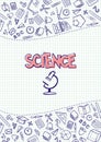 Science. Cover for a school notebook or Science textbook Royalty Free Stock Photo