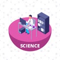 Science 3d isometric research lab with laboratory equipment Royalty Free Stock Photo