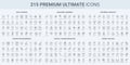 Science data research, cyber technology and software code thin black line icons set