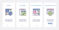 Science data transformation, network infrastructure UX, UI mobile app page screen set