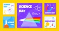 Science day posters vector set