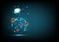 Science and digital technology, pathogen infection, virus concept background vector illustration Royalty Free Stock Photo