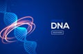 Science dna icon medical innovation concept background vector design. Medicine technology genetic research Royalty Free Stock Photo